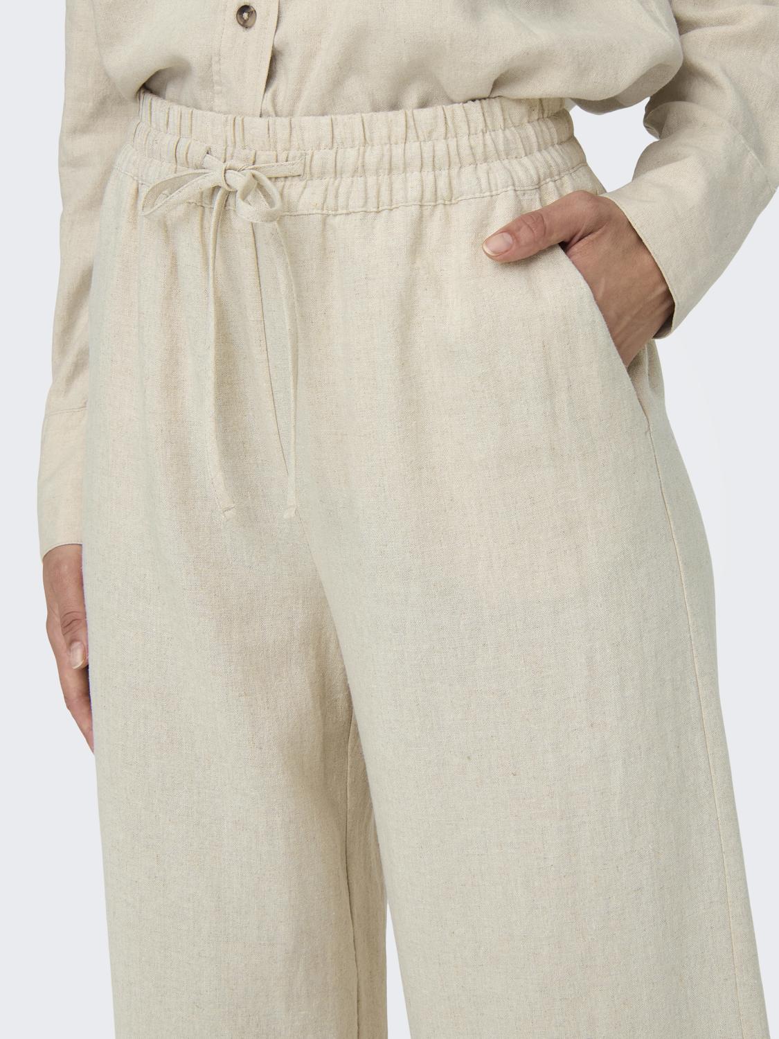 JDY_FallWinter2024_4458761_15318361_4.jpg Hose hohe Taille weiter Beinschnitt Kordelzug Seitentaschen