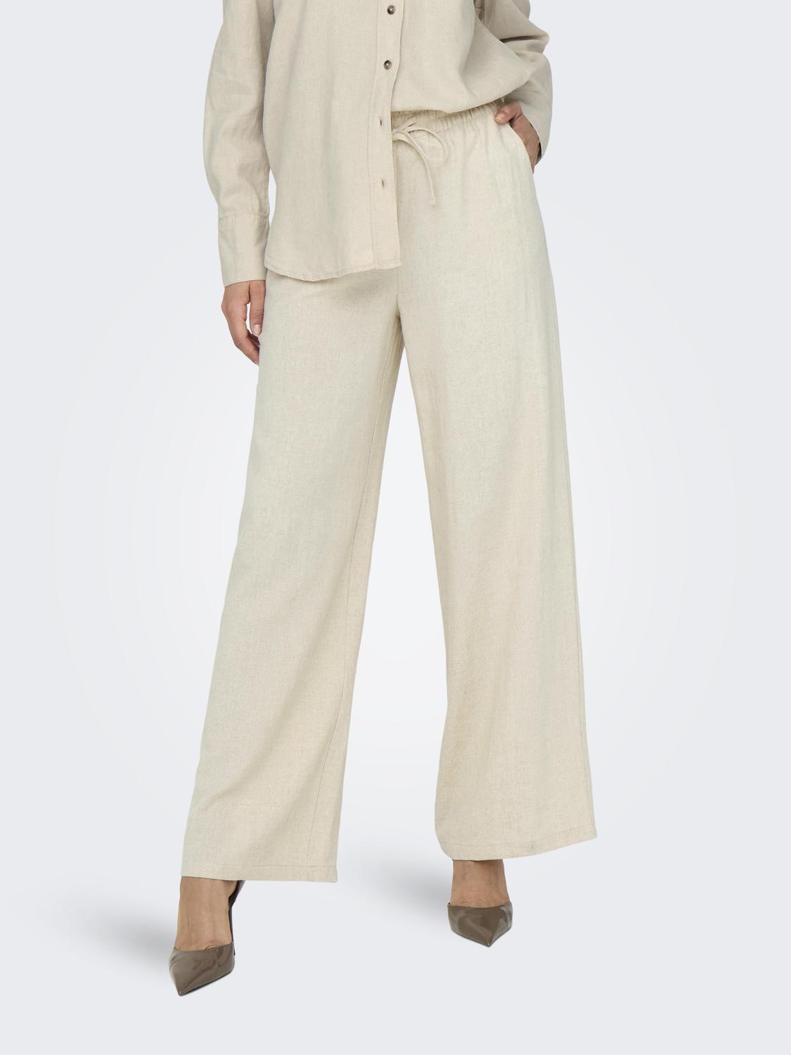 JDY_FallWinter2024_4458761_15318361_5.jpg Hose hohe Taille weiter Beinschnitt Kordelzug Seitentaschen