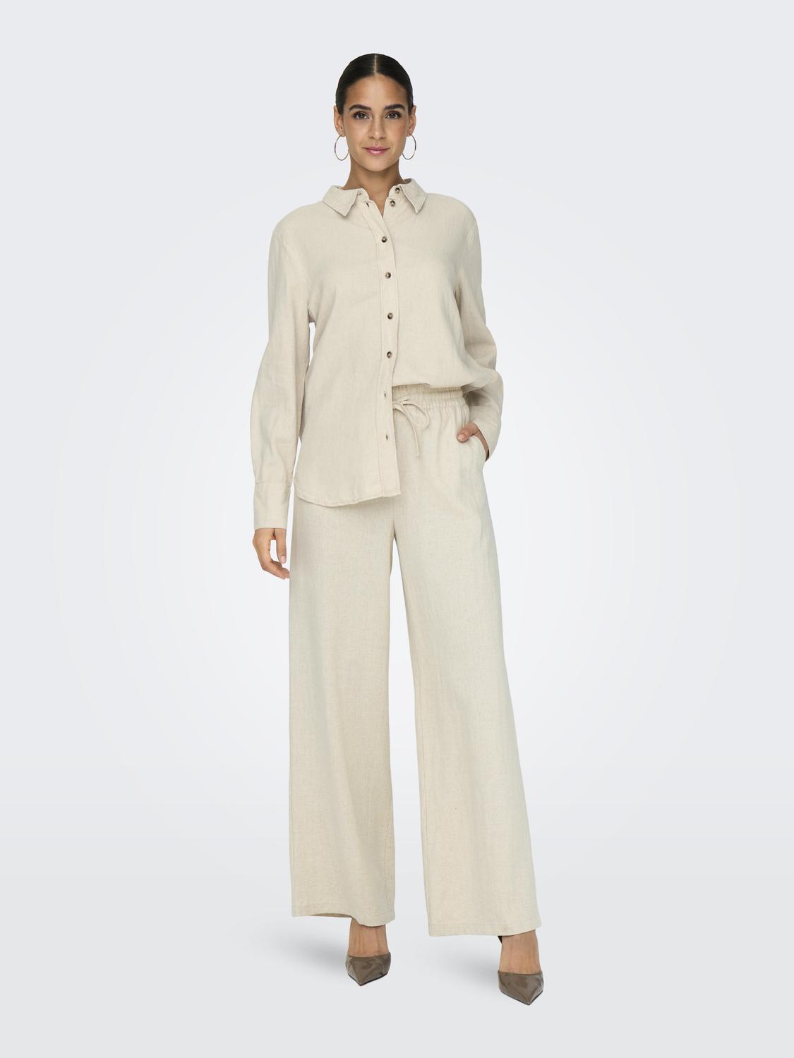 JDY_FallWinter2024_4458761_15318361_6.jpg Hose hohe Taille weiter Beinschnitt Kordelzug Seitentaschen