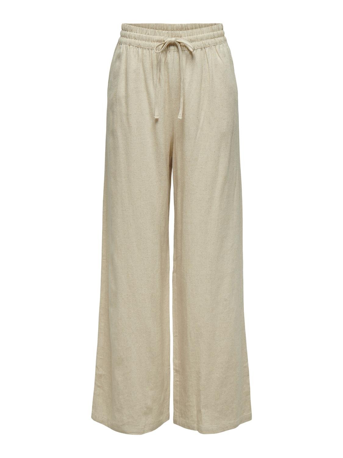JDY_FallWinter2024_4458761_15318361.jpg Hose hohe Taille weiter Beinschnitt Kordelzug Seitentaschen