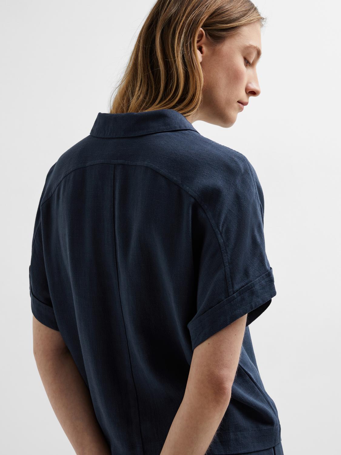 SELECTED-FEM_NOOS2025_4482987_16093937_5.jpg Bluse elegant Knopfleiste Hemdkragen Kurzarm