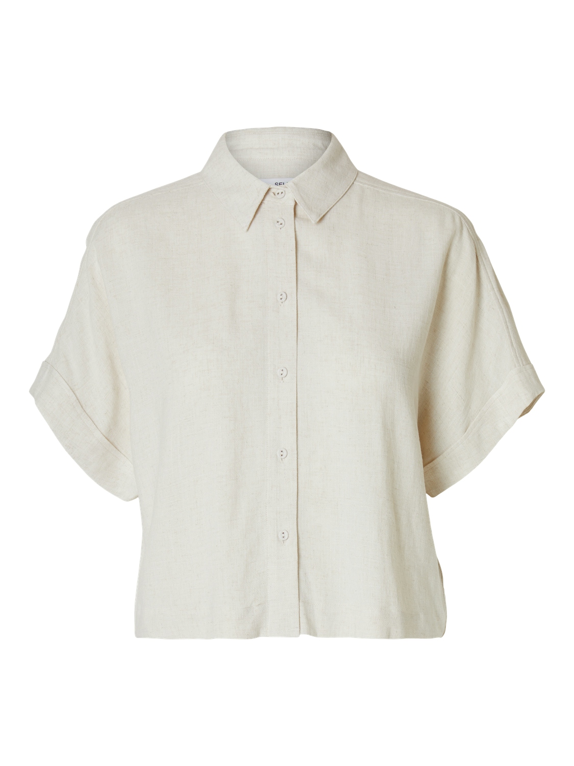 SELECTED-FEM_NOOS2025_4498190_16093937.jpg Bluse elegant Knopfleiste Hemdkragen Kurzarm