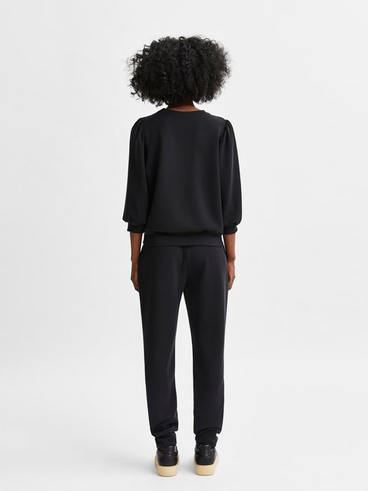Selected Femme SELECTED FEMME Bluse locker geschnitten Rundhalsausschnitt – Schwarz, Bild 6