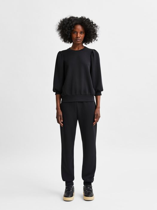 Selected Femme SELECTED FEMME Bluse locker geschnitten Rundhalsausschnitt – Schwarz, Bild 3