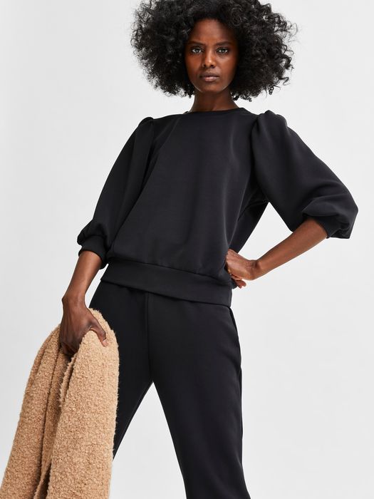Selected Femme SELECTED FEMME Bluse locker geschnitten Rundhalsausschnitt – Schwarz, Bild 5