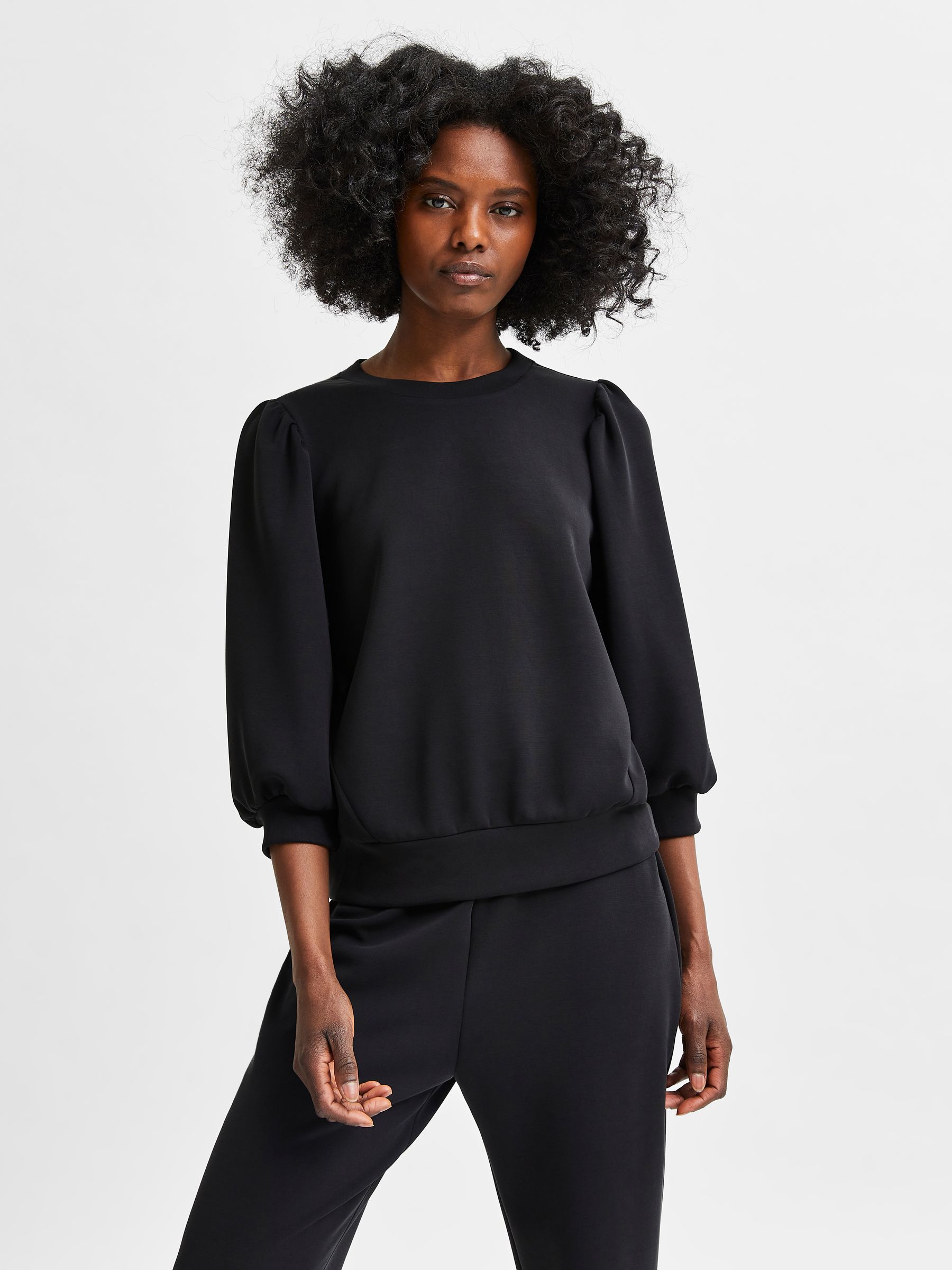 Selected Femme SELECTED FEMME Bluse locker geschnitten Rundhalsausschnitt – Schwarz, Bild 2