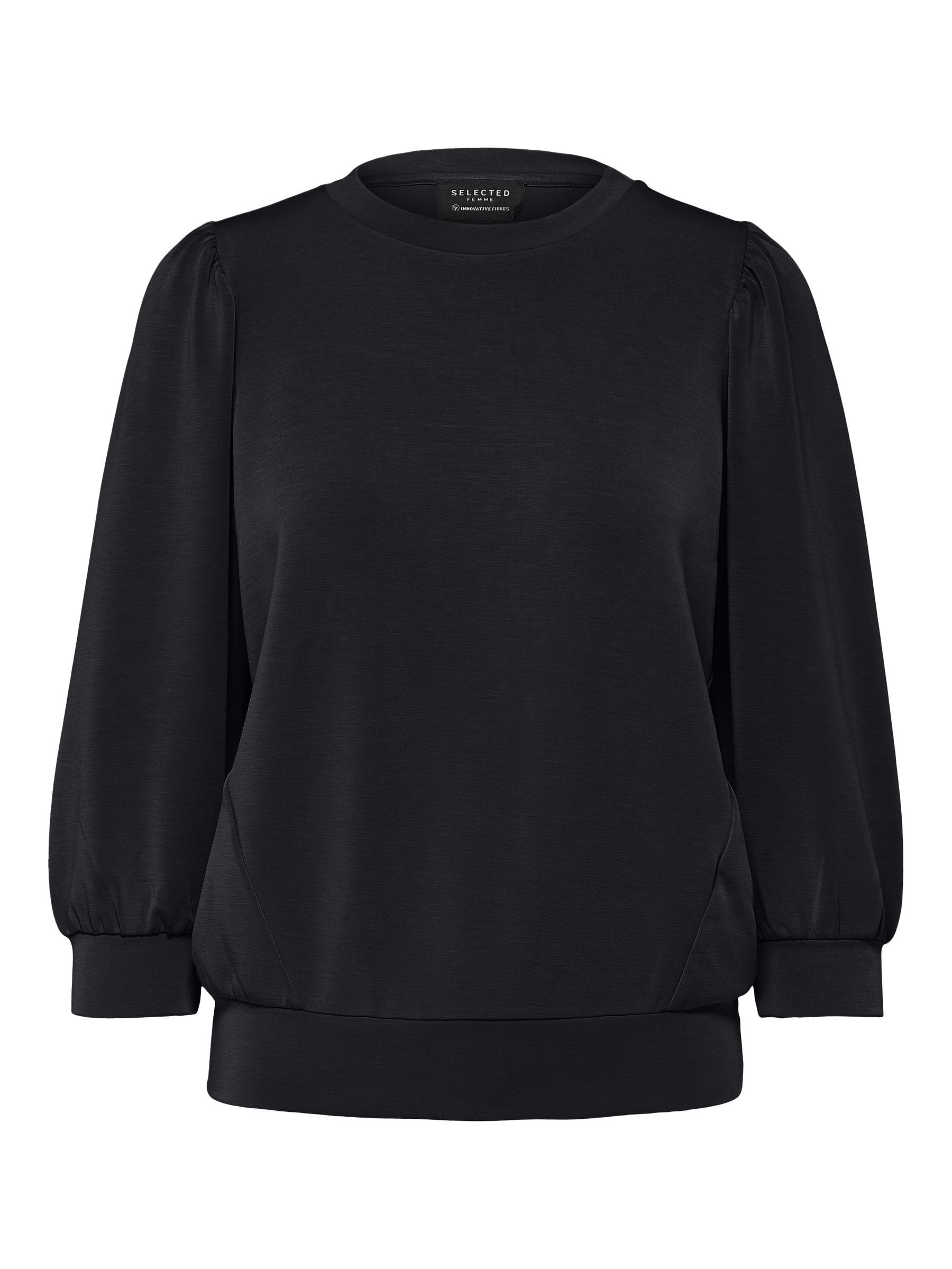Selected Femme SELECTED FEMME Bluse locker geschnitten Rundhalsausschnitt – Schwarz, Bild 1