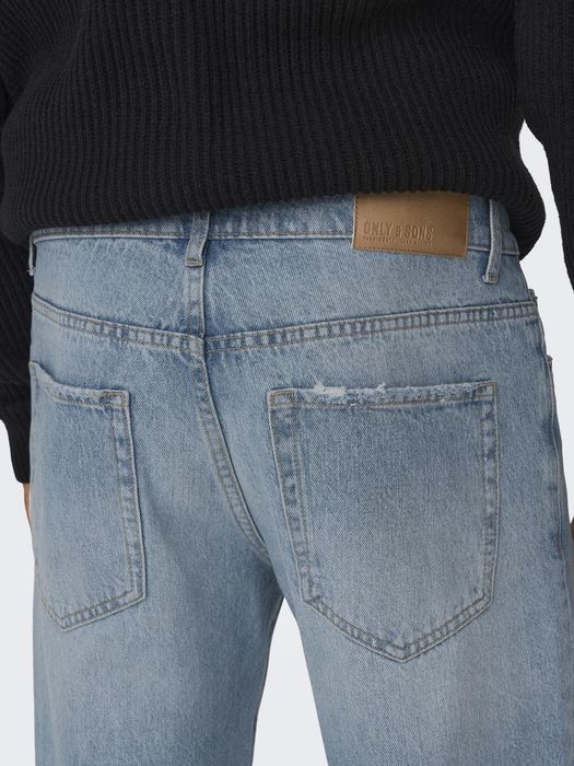 Only & Sons ONLY & SONS Jeans Regular Fit Denim Pants Straight mid Waist – Hellblau, Bild 4