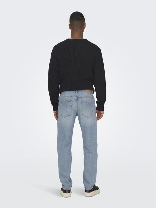 Only & Sons ONLY & SONS Jeans Regular Fit Denim Pants Straight mid Waist – Hellblau, Bild 6
