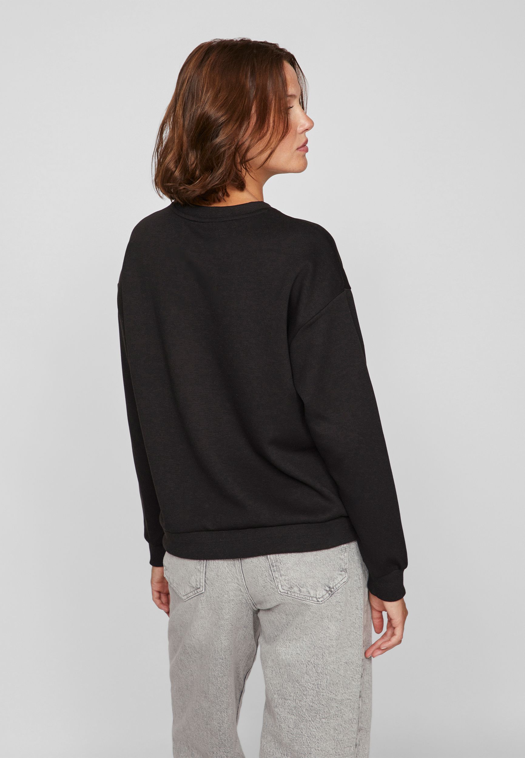Pullover Rundhals lange Ärmel weicher Sweatshirt-Look Pullover Rundhals lange Ärmel weicher Sweatshirt-Look