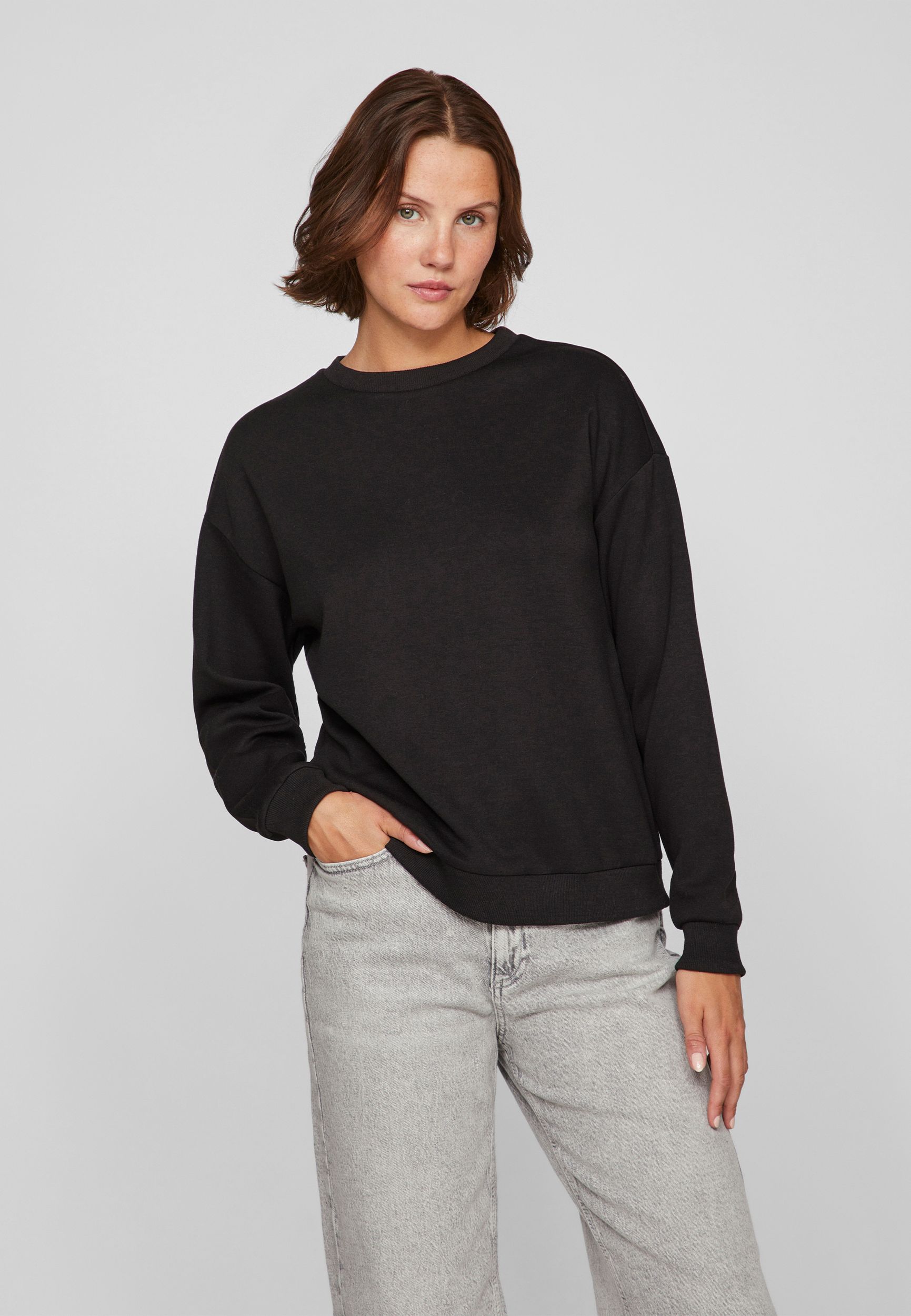 Pullover Rundhals lange Ärmel weicher Sweatshirt-Look Pullover Rundhals lange Ärmel weicher Sweatshirt-Look