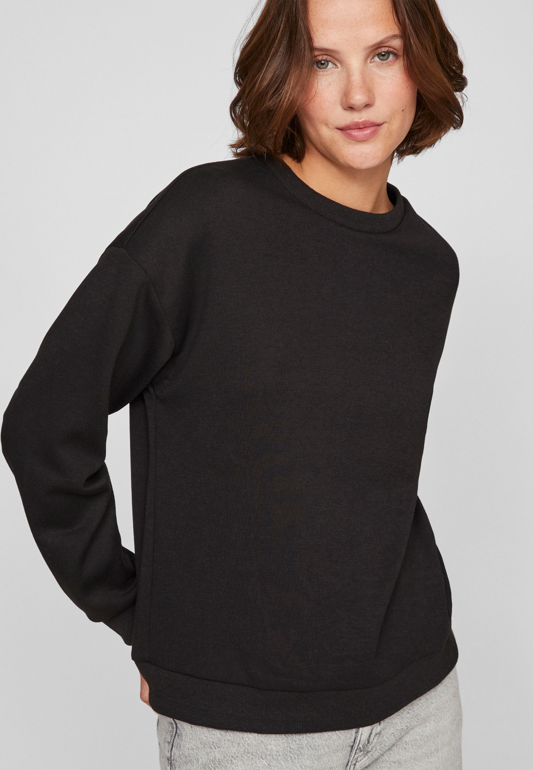 Pullover Rundhals lange Ärmel weicher Sweatshirt-Look Pullover Rundhals lange Ärmel weicher Sweatshirt-Look