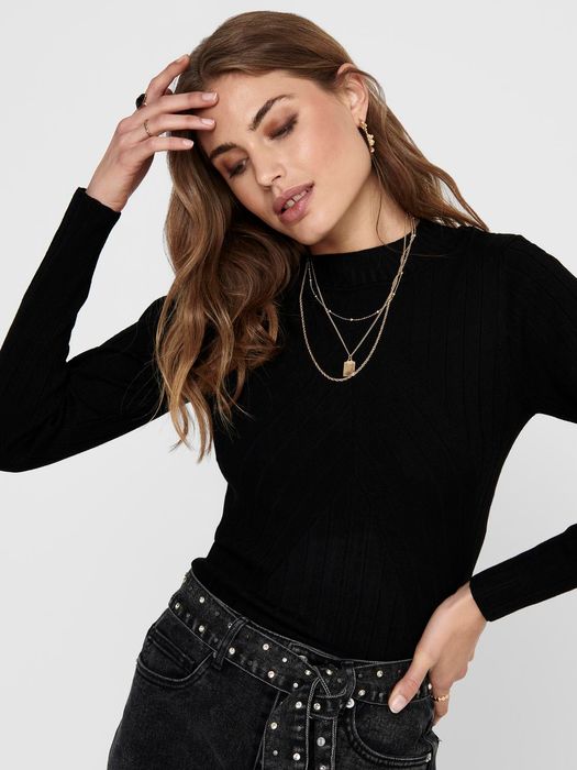 JDY JDY Strickpullover Eleganter Langarm Rundhals Pullover – Schwarz, Bild 5