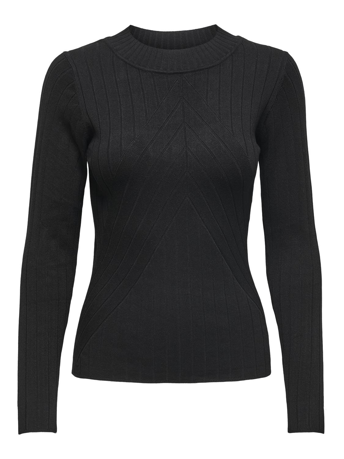 JDY JDY Strickpullover Eleganter Langarm Rundhals Pullover – Schwarz, Bild 1