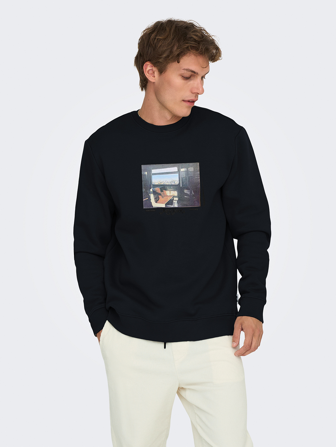 Sweatshirt mit Print Rundhals langarmig lässig Sweatshirt mit Print Rundhals langarmig lässig