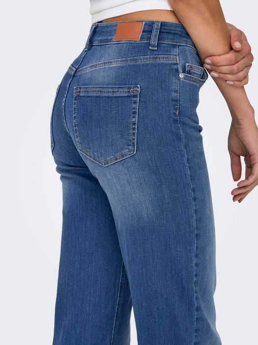 Only ONLY Jeans Straight Fit Mittlere Taille Praktische Taschen – Blau, Bild 4