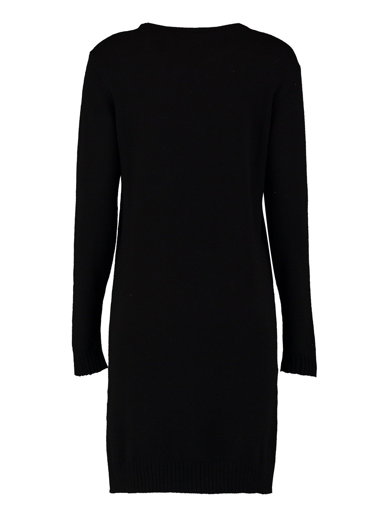 Hailys_2024-NOS-HW_black_SYF-PO2211089_3.jpg Langarm Strickkleid Long Shirt Feinstrick Rundhalsausschnitt