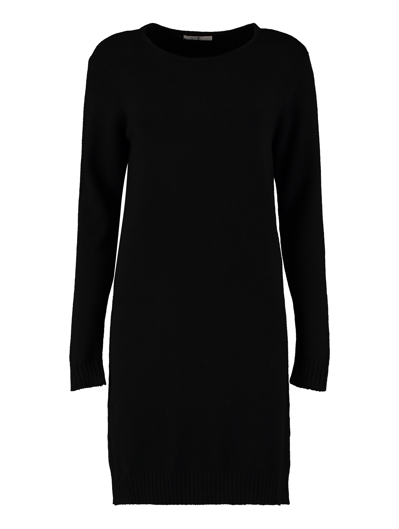 Hailys_2024-NOS-HW_black_SYF-PO2211089.jpg Langarm Strickkleid Long Shirt Feinstrick Rundhalsausschnitt