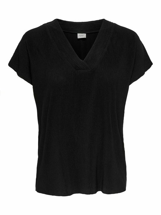 JDY JDY Bluse Regular Fit V-Ausschnitt Kurzarm Basic – Schwarz, Bild 7