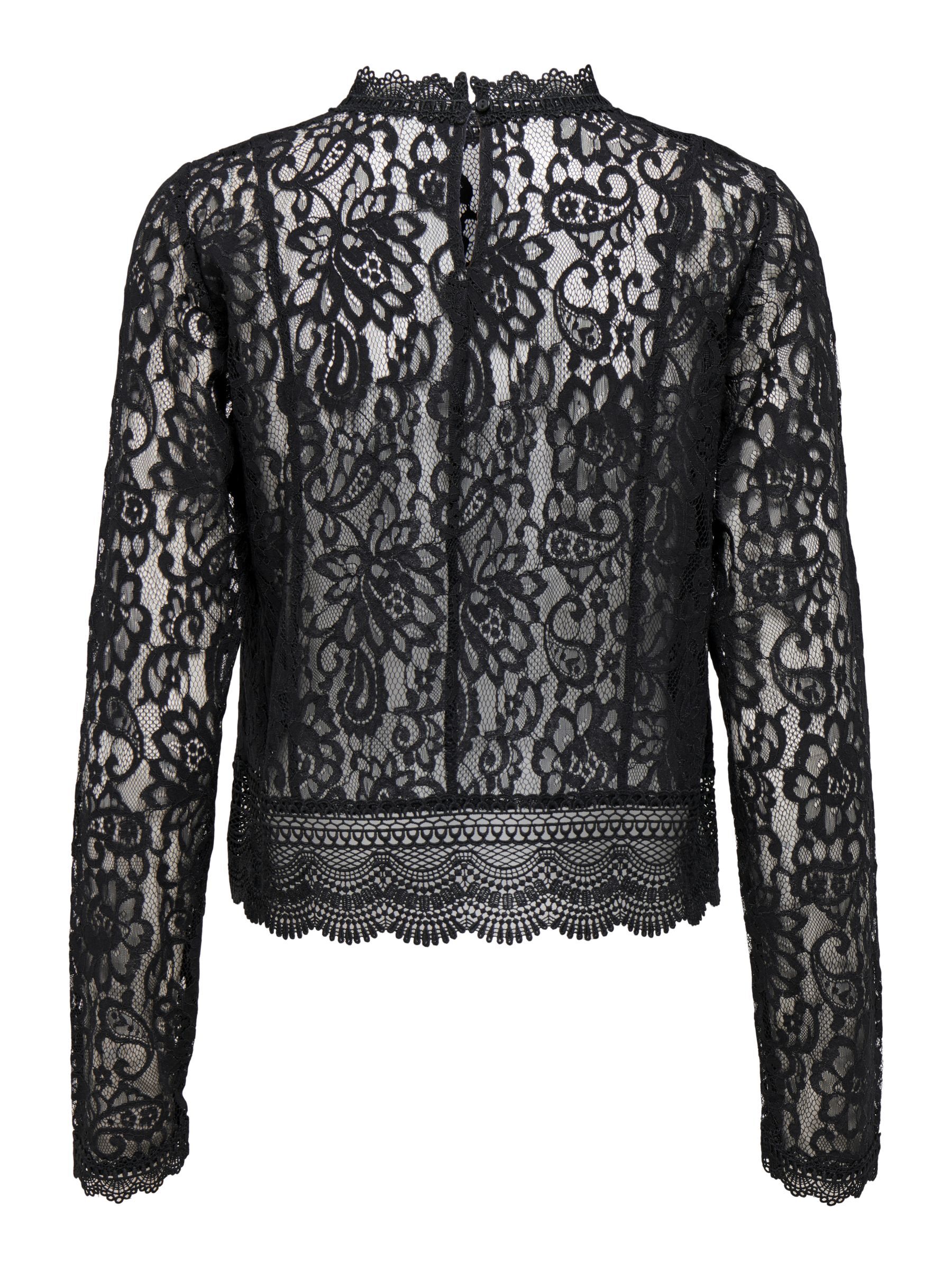 ONLY_FallWinter2024_black_15276400_2.jpg Bluse Rundhals Regular Fit Spitzendetail