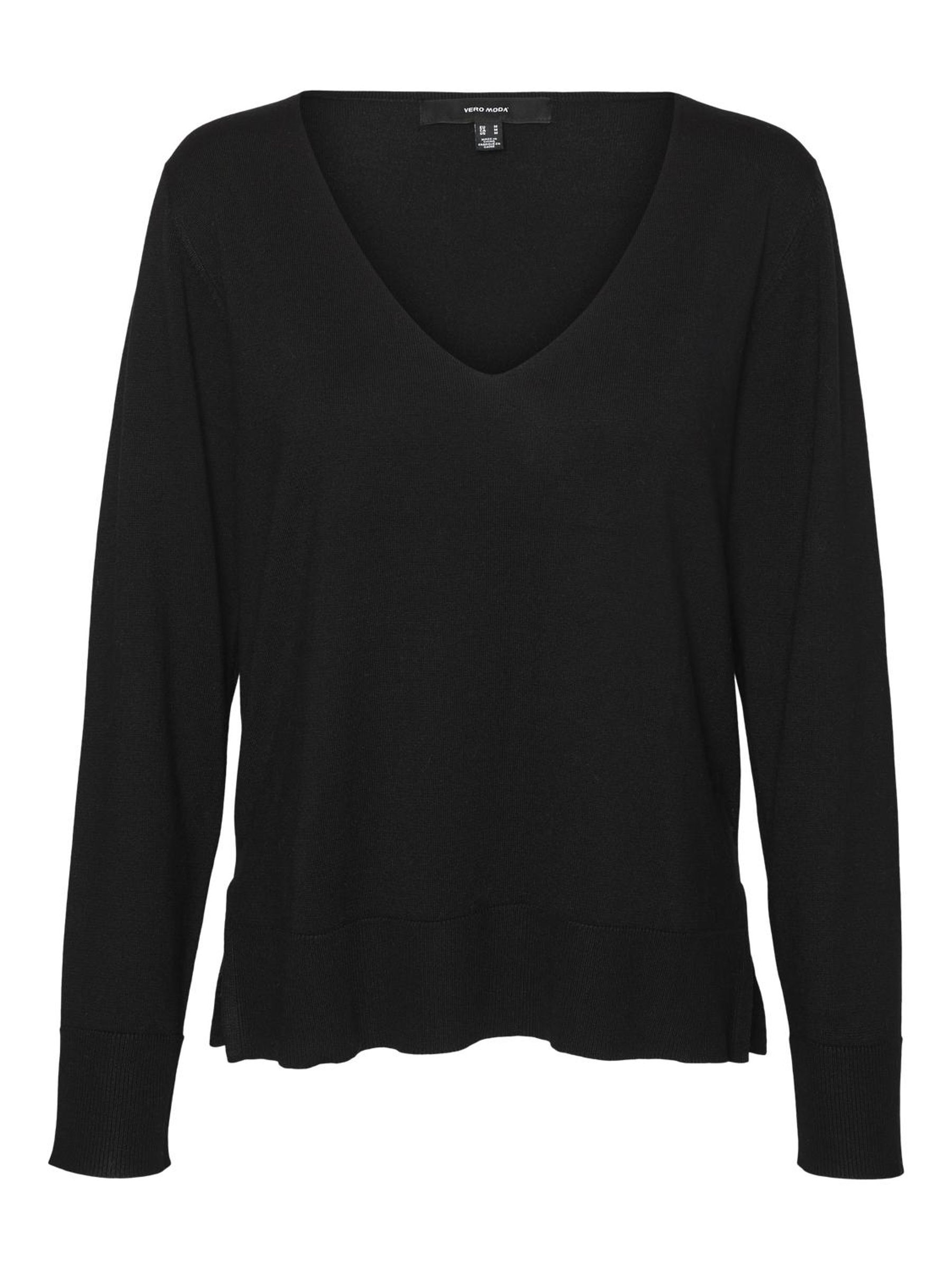 VERO-MODA_FallWinter2024_black_10320451.jpg Strickpullover loose fit V-Ausschnitt Langarm
