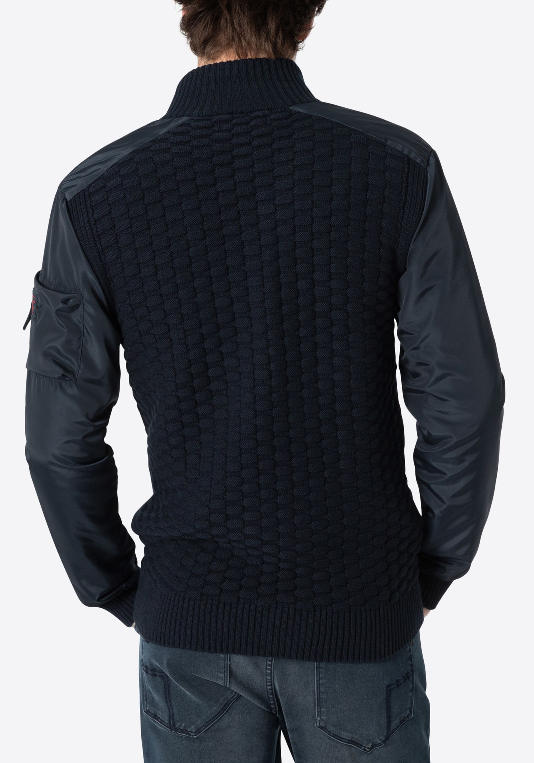TIMEZONE-Gmb_FW24_3917_29-10077-01-9334_4.jpg Strick-Bomberjacke 3D-Schachbrettmuster Turtleneck