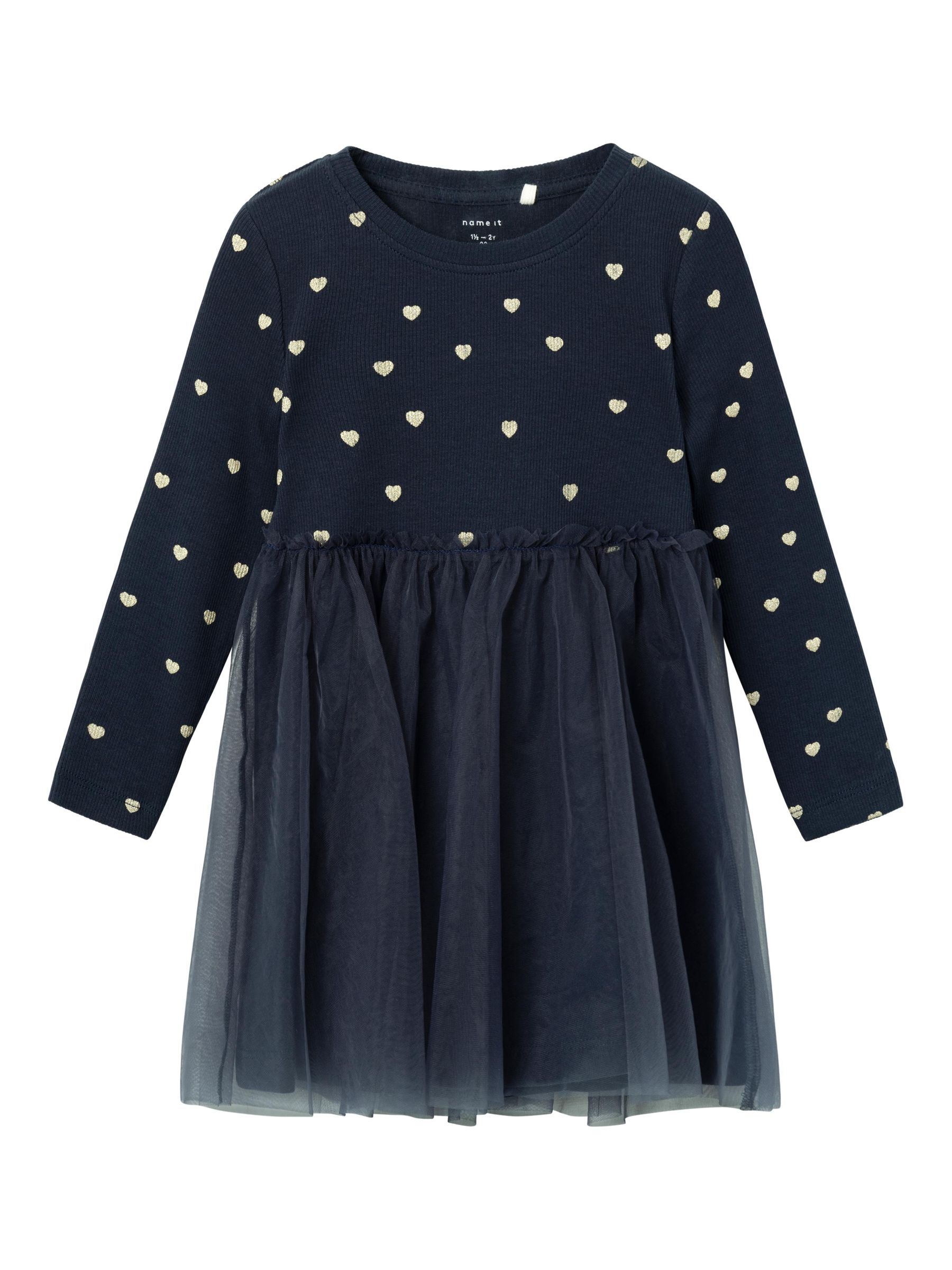 NAME-IT_NOOS2024_dark-sapphire_13221711.jpg Kleid Regular Fit Tüll-Detail Langarm knielang