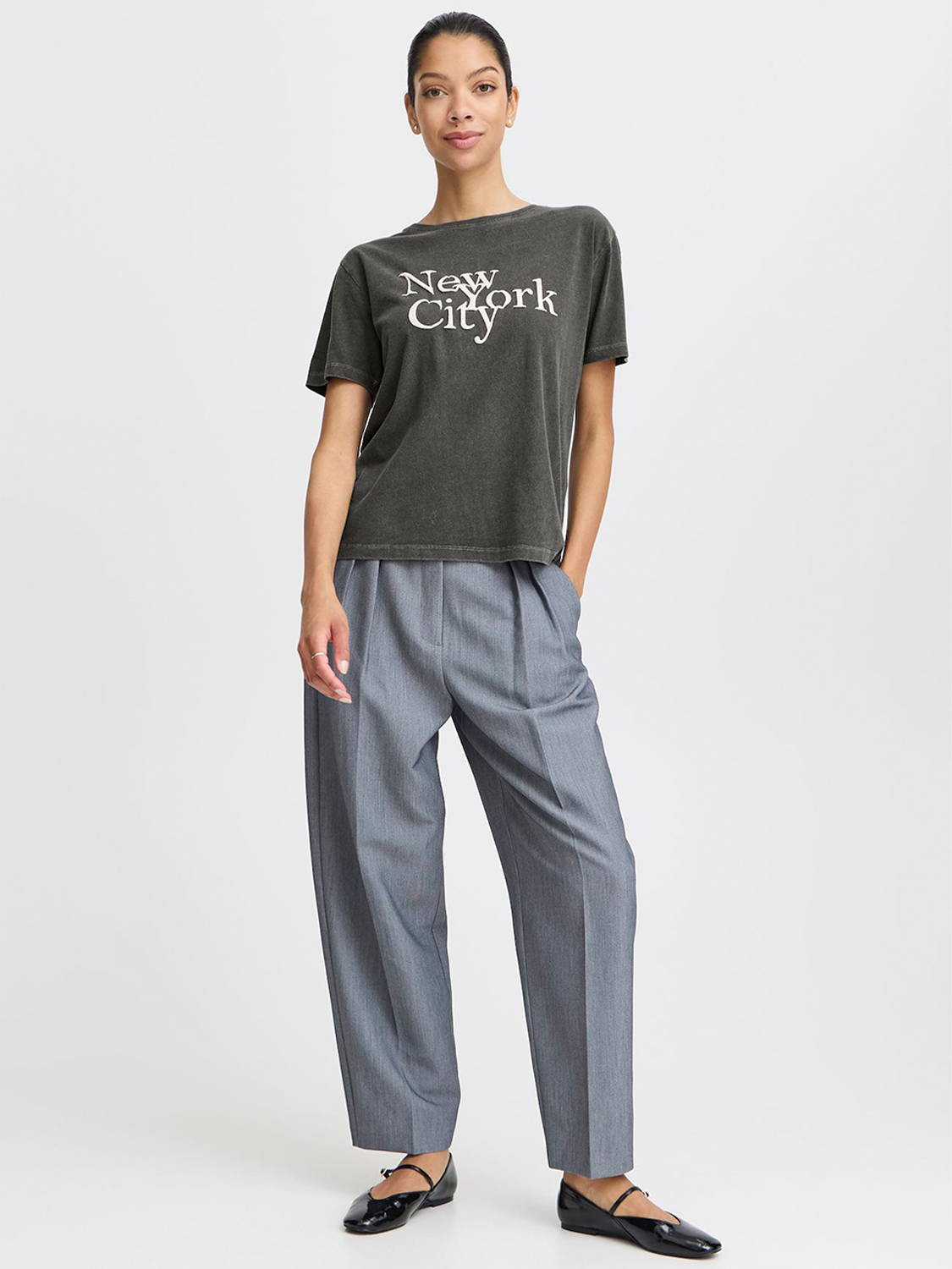 T-Shirt Relaxed Fit NYC Print Weich Lässig T-Shirt Relaxed Fit NYC Print Weich Lässig