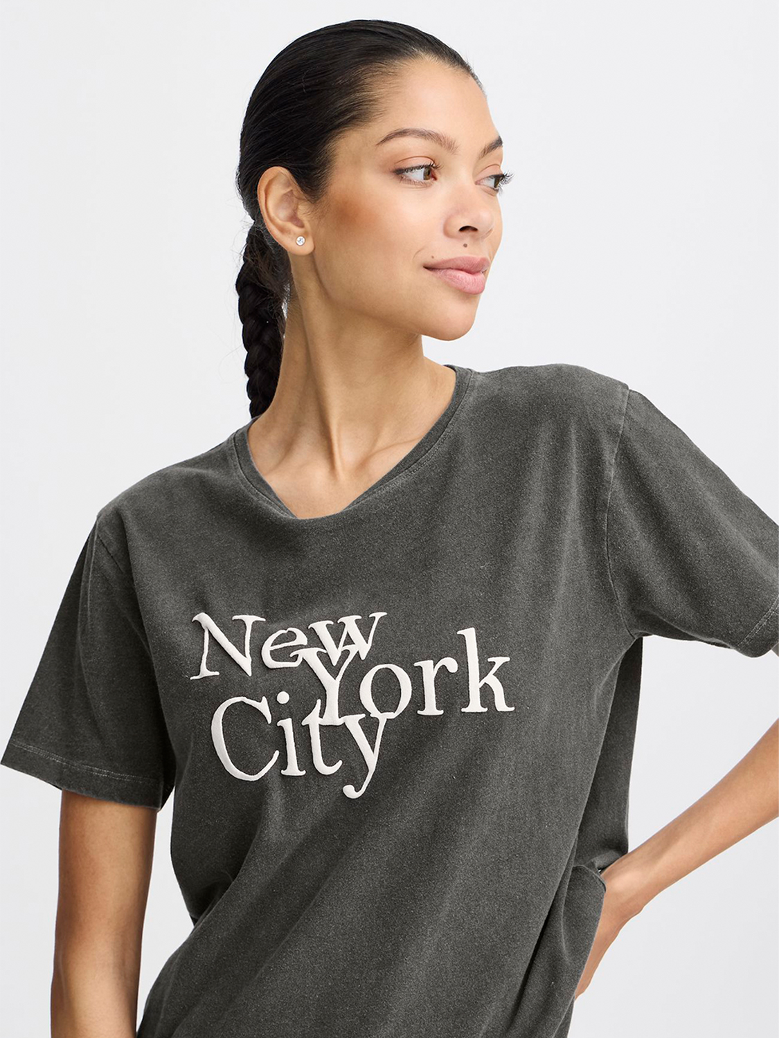 T-Shirt Relaxed Fit NYC Print Weich Lässig T-Shirt Relaxed Fit NYC Print Weich Lässig
