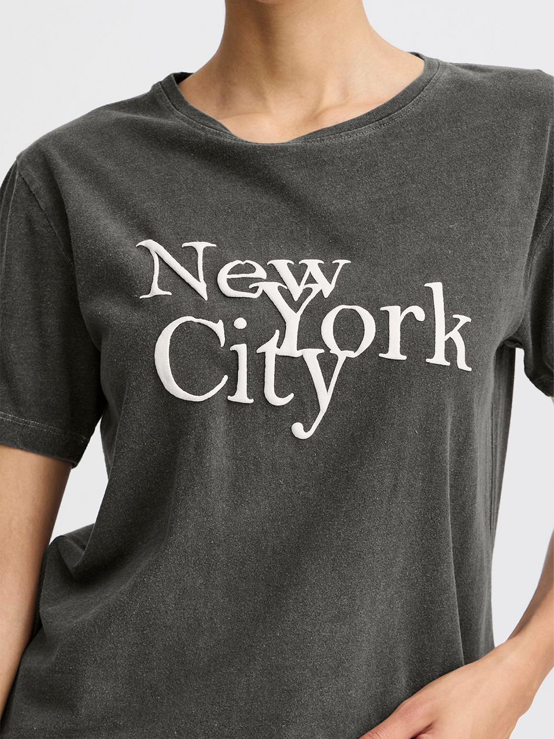 T-Shirt Relaxed Fit NYC Print Weich Lässig T-Shirt Relaxed Fit NYC Print Weich Lässig