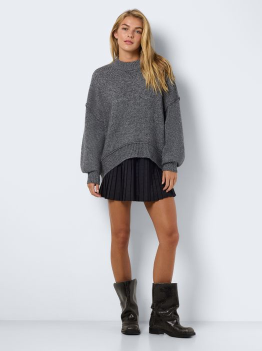 Noisy May Strickpullover Rundhals loose fit – Dunkelgrau, Bild 3