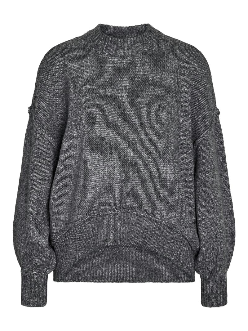 Noisy May Strickpullover Rundhals loose fit – Dunkelgrau, Bild 1