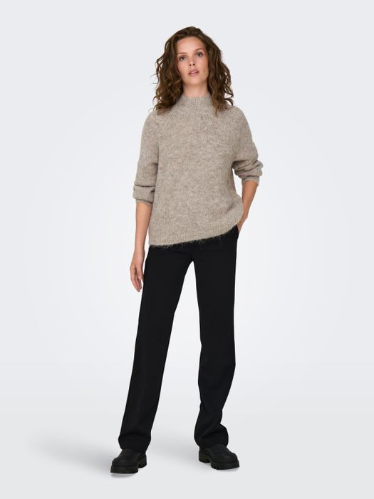 JDY JDY Strickpullover Hoher Kragen Langarm – Grau, Bild 3