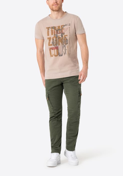 Timezone Timezone Cargohose Regular Fit Taschen Baumwolle Reißverschluss – Grün, Bild 5