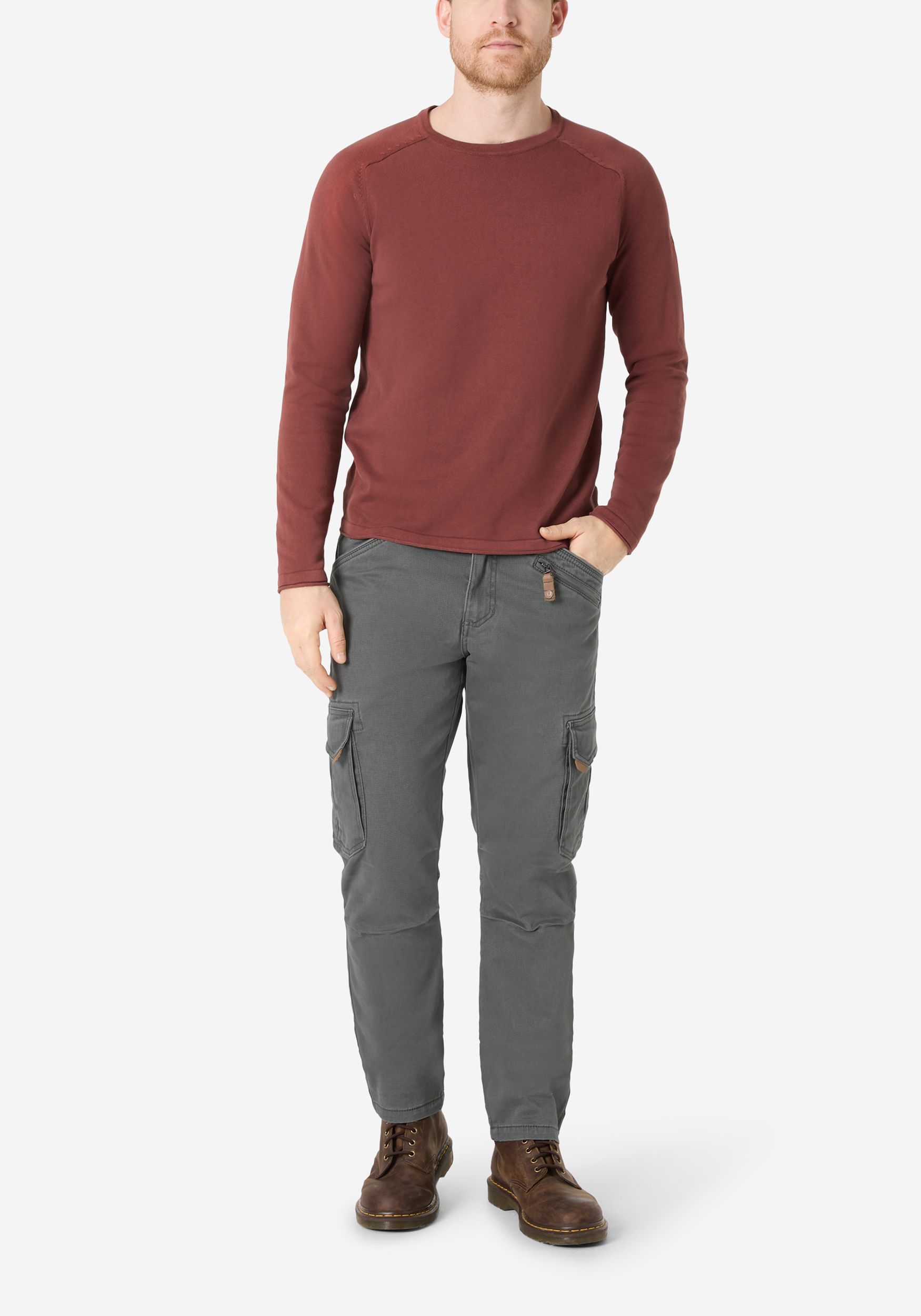 Timezone Timezone Cargohose Regular Fit Taschen Baumwolle Reißverschluss – Grau, Bild 2