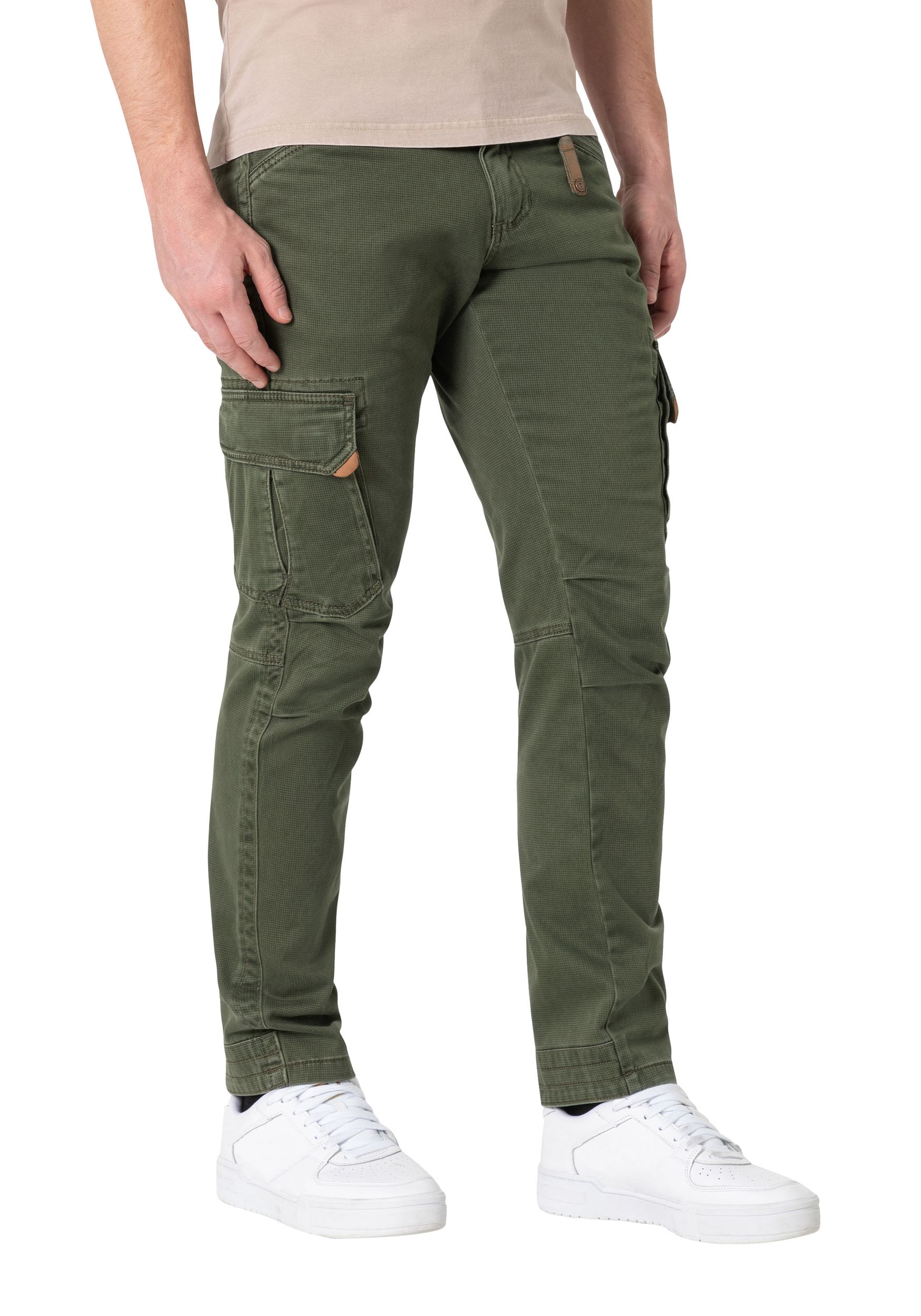 Timezone Timezone Cargohose Regular Fit Taschen Baumwolle Reißverschluss – Grün, Bild 2