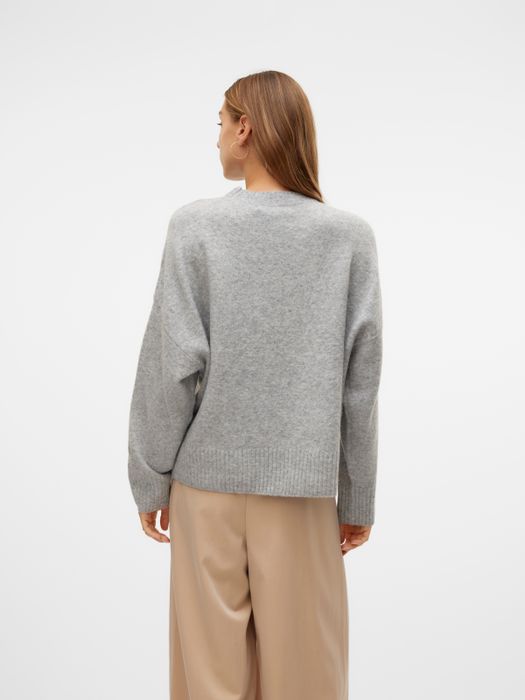 Vero Moda VERO MODA Strickpullover loose fit Rundhals tiefe Schultern – Grau, Bild 3