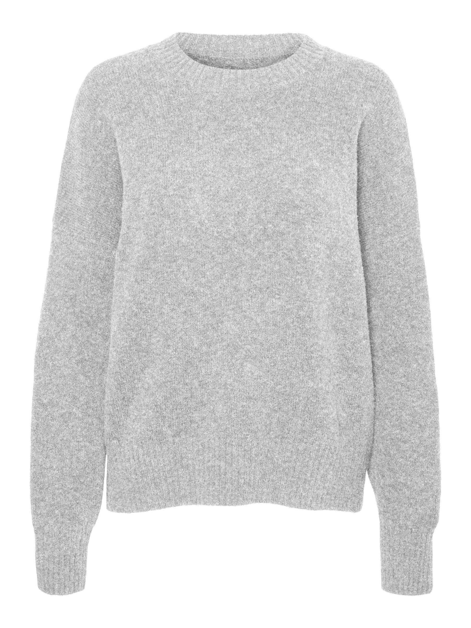 Vero Moda VERO MODA Strickpullover loose fit Rundhals tiefe Schultern – Grau, Bild 1