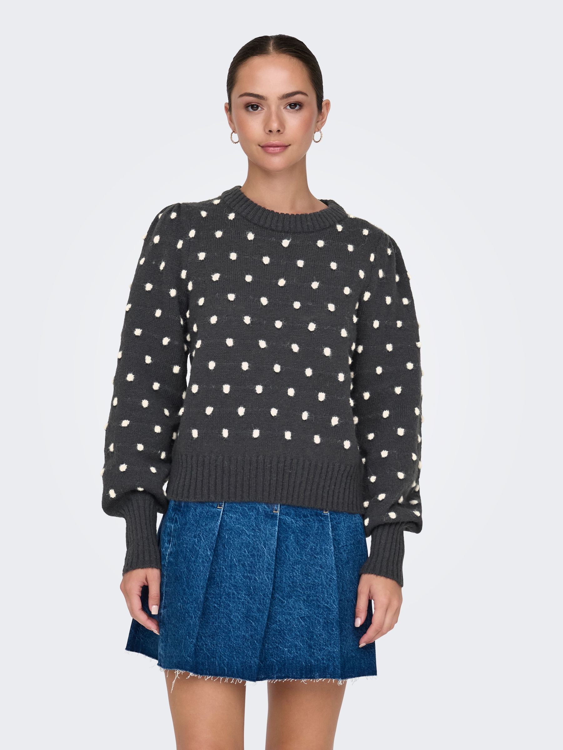 JDY_FallWinter2023_4610344_15304813_3.jpg Strickpullover Puffärmel Lange Bündchen Regulär