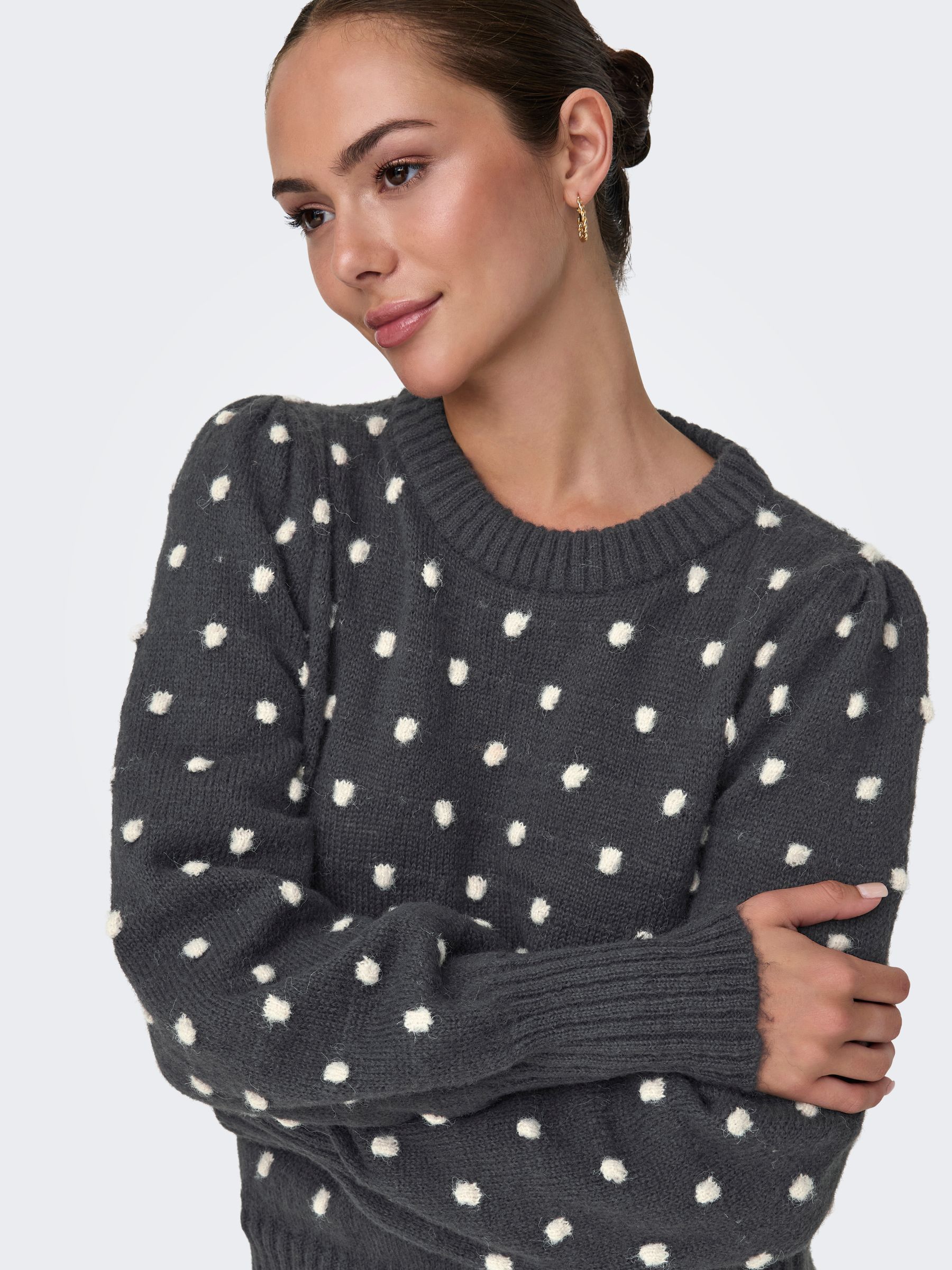 JDY_FallWinter2023_4610344_15304813_4.jpg Strickpullover Puffärmel Lange Bündchen Regulär