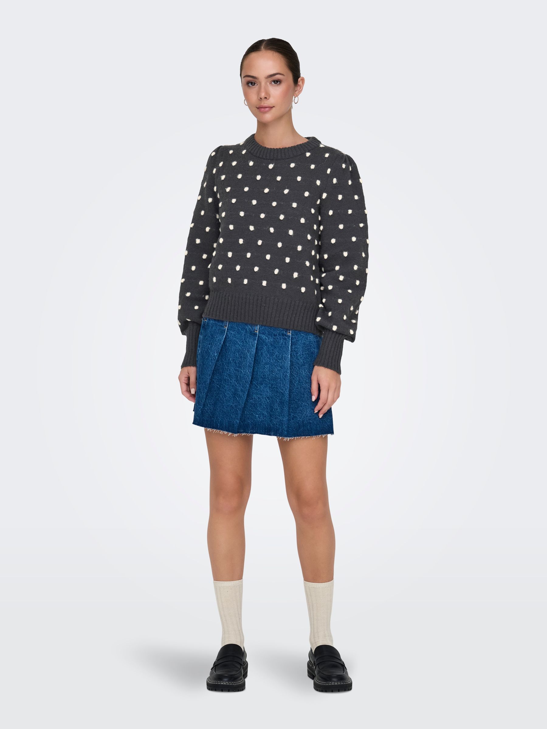 JDY_FallWinter2023_4610344_15304813_7.jpg Strickpullover Puffärmel Lange Bündchen Regulär
