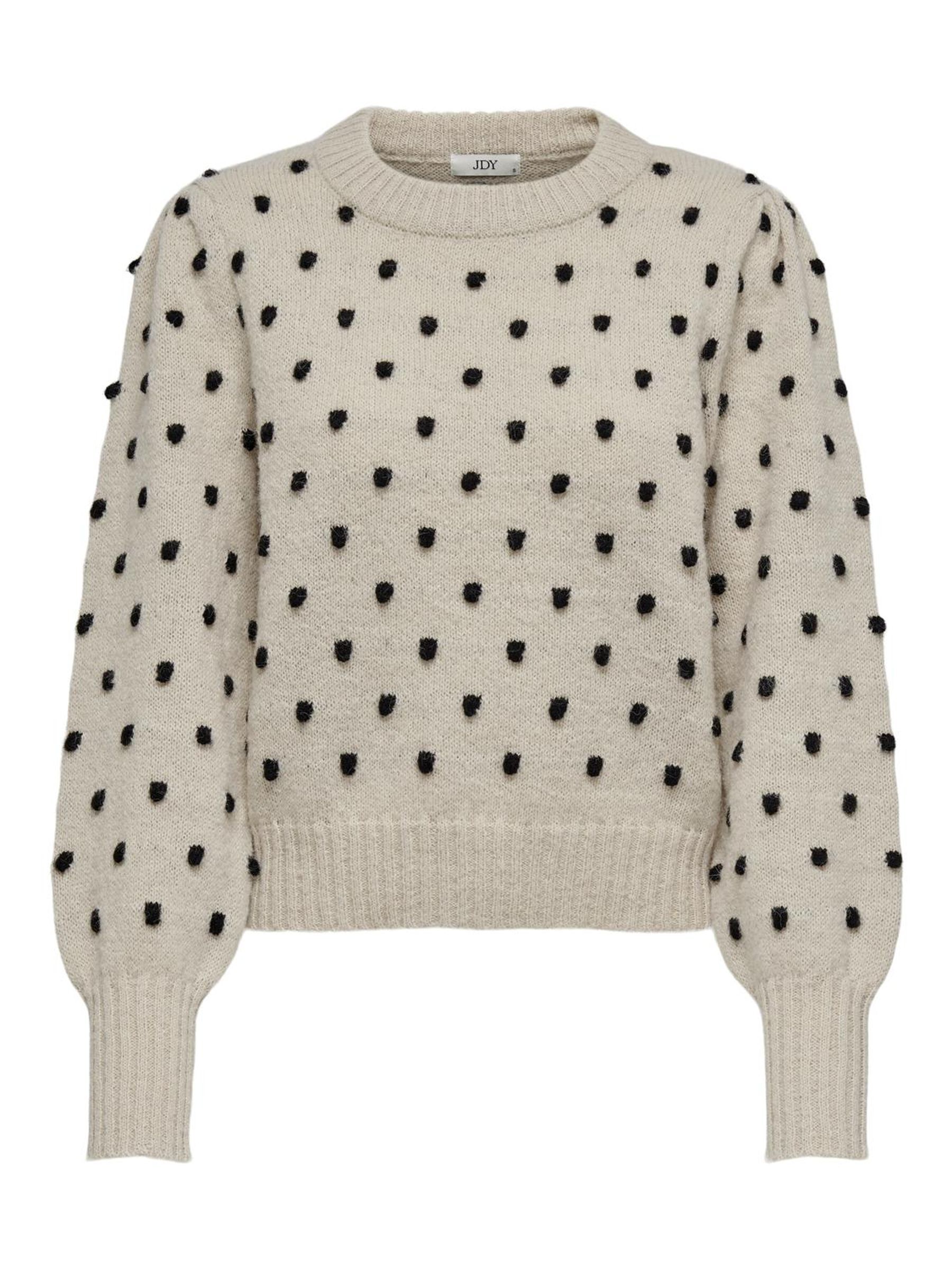 JDY_FallWinter2023_cement_15304813_copy.jpg Strickpullover Puffärmel Lange Bündchen Regulär