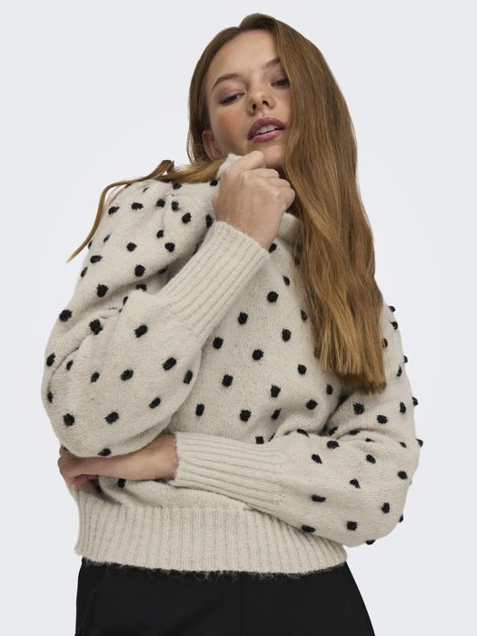 JDY JDY Strickpullover Puffärmel Lange Bündchen Regulär – Beige, Bild 7