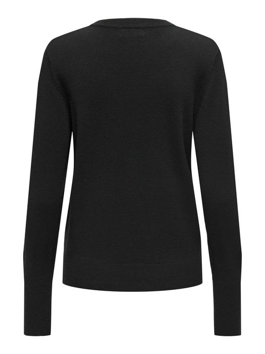 JDY JDY Strickpullover Rundhals Knopfdetails Knit Fit – Schwarz, Bild 4