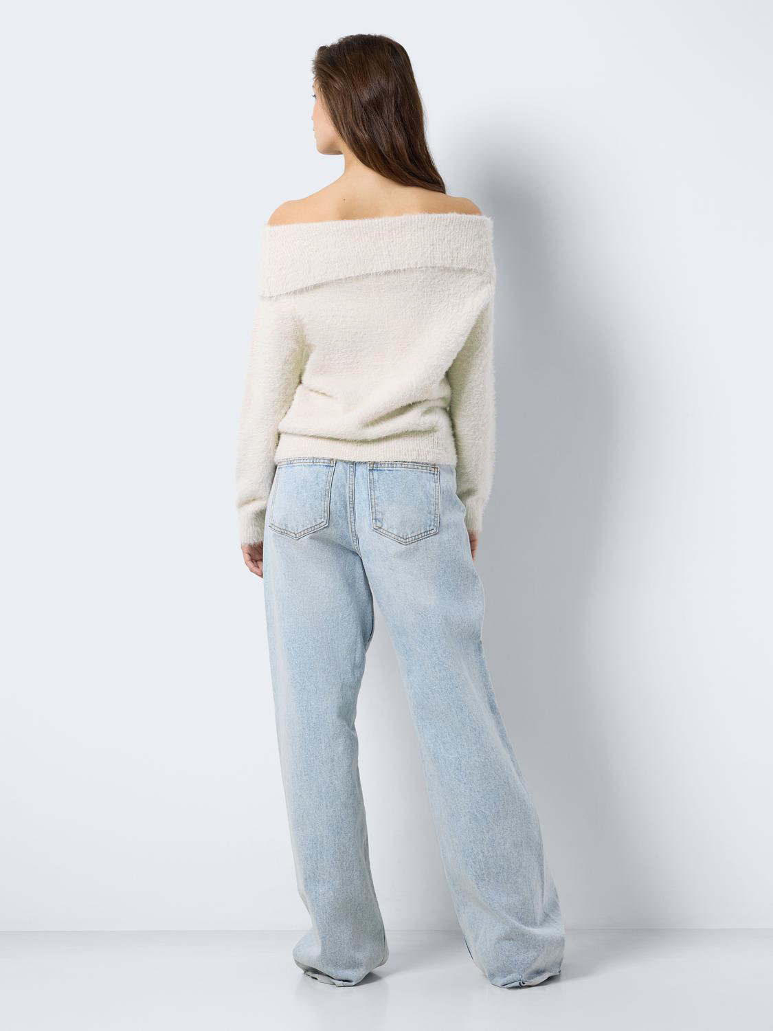 Strickpullover Schulterfrei Langarm Bequem Strickpullover Schulterfrei Langarm Bequem