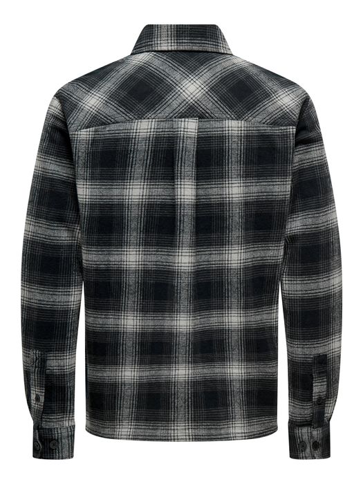 Only & Sons ONLY & SONS Hemd gewebt Regular Fit Hemdkragen Knopfleiste – Schwarz-Weiß, Bild 11