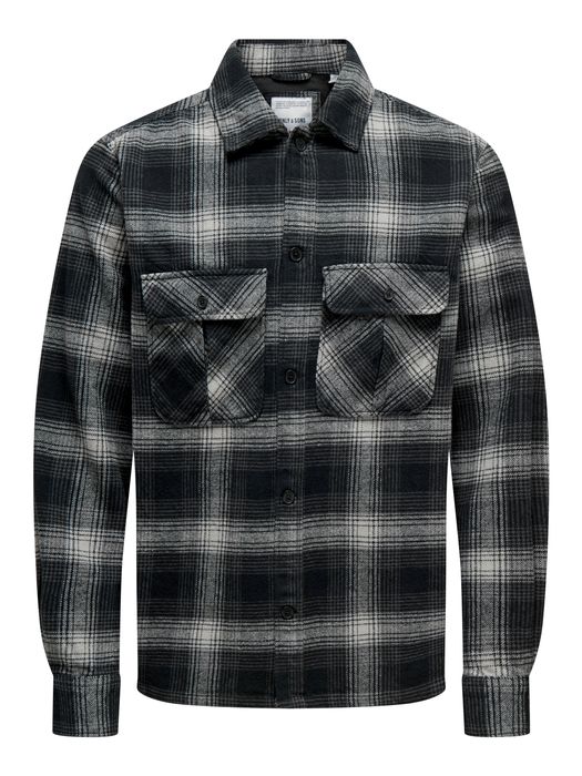 Only & Sons ONLY & SONS Hemd gewebt Regular Fit Hemdkragen Knopfleiste – Schwarz-Weiß, Bild 12