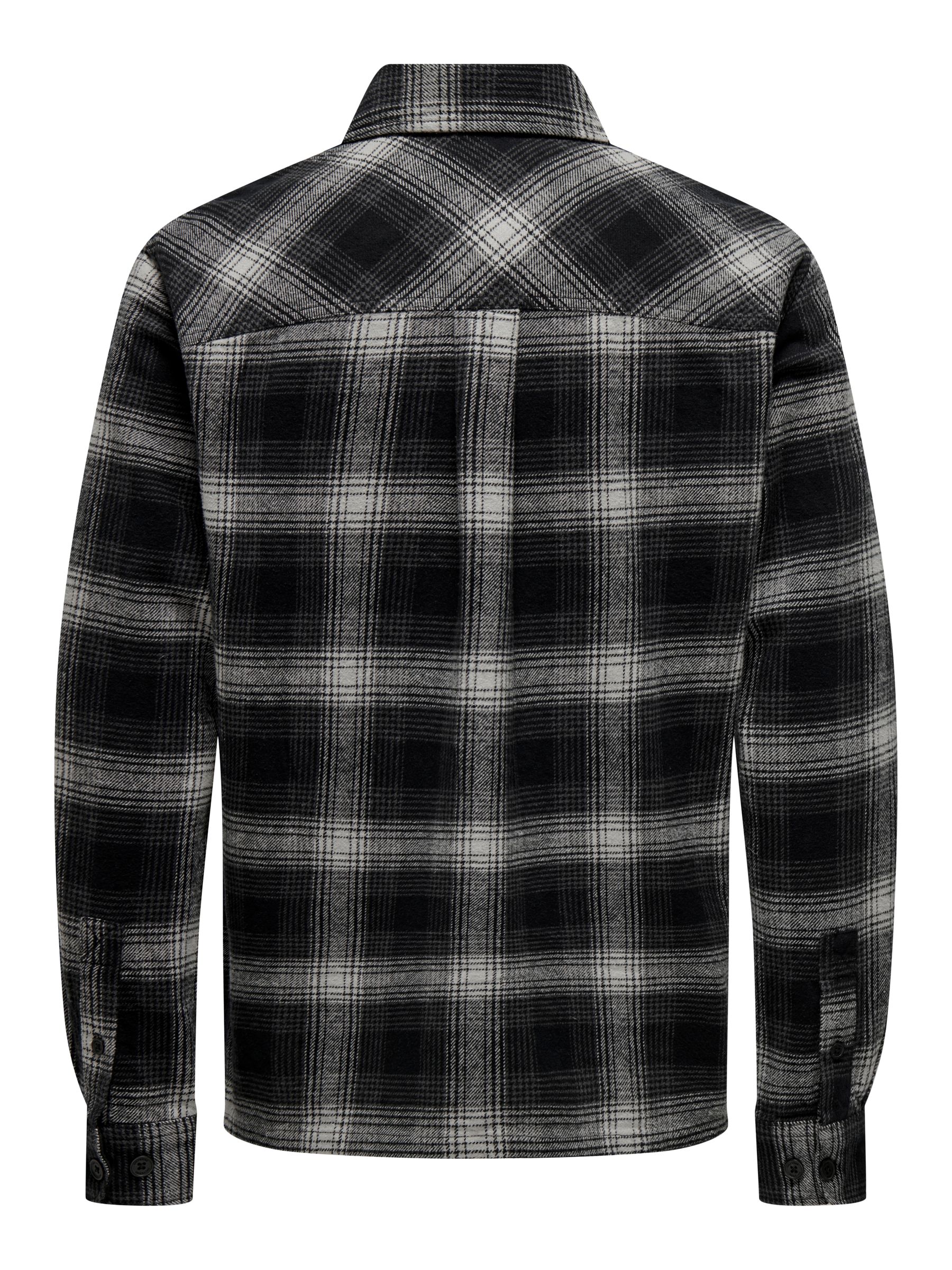 Only & Sons ONLY & SONS Hemd gewebt Regular Fit Hemdkragen Knopfleiste – Schwarz-Weiß, Bild 2