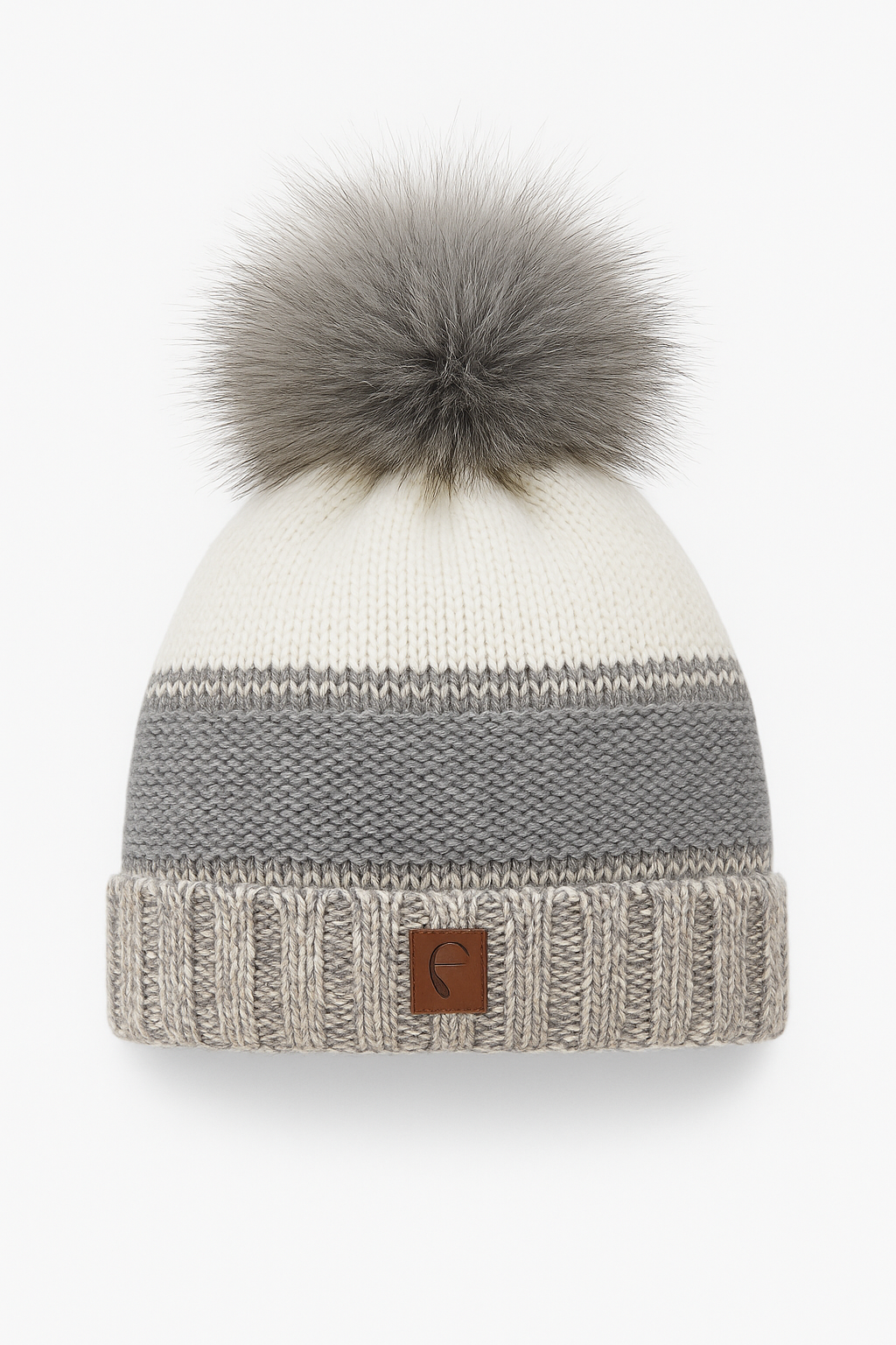 Warme Beanie Strickmütze mit Bommel Fleece Innenfutter Warme Beanie Strickmütze mit Bommel Fleece Innenfutter