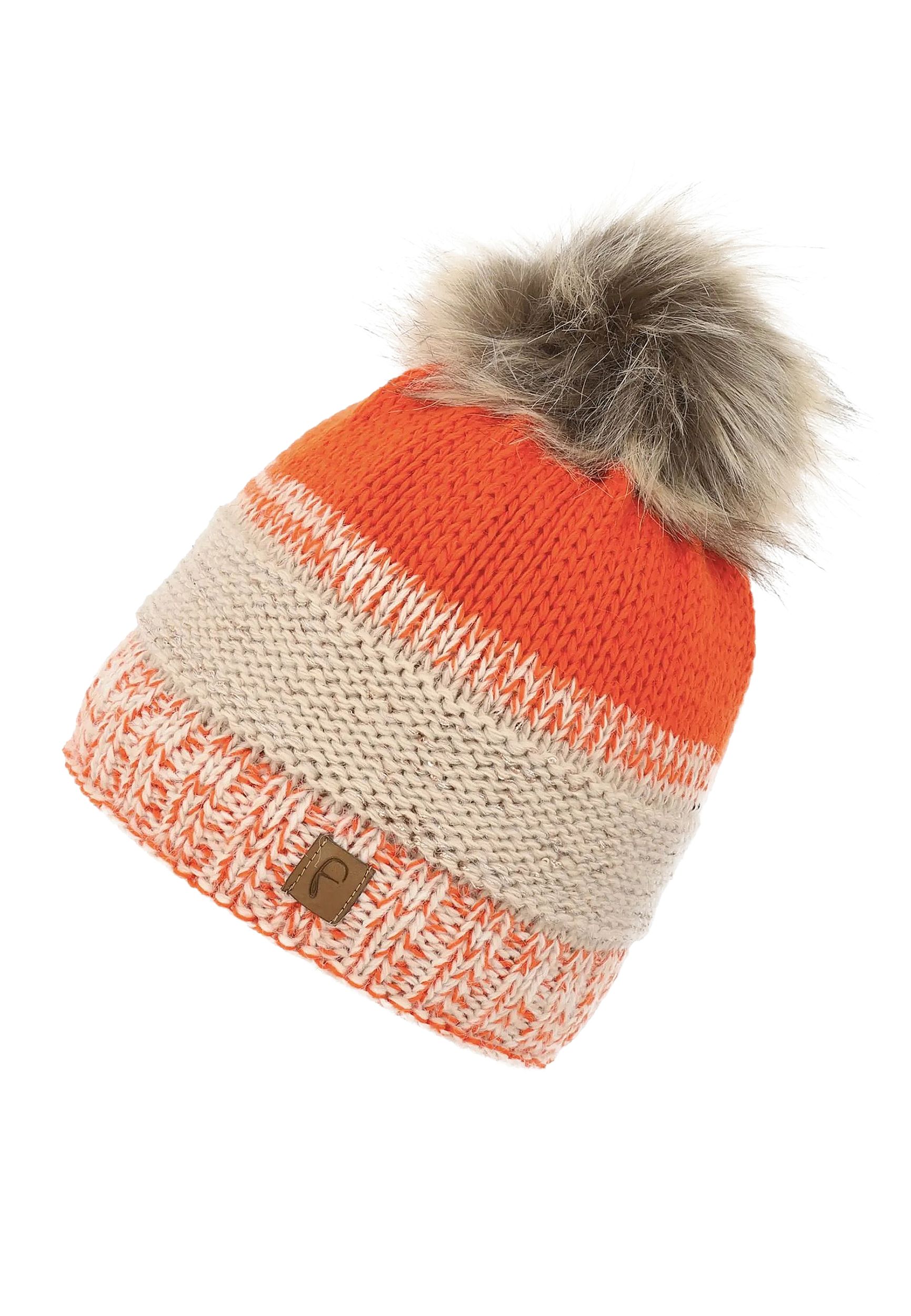 Warme Beanie Strickmütze mit Bommel Fleece Innenfutter Warme Beanie Strickmütze mit Bommel Fleece Innenfutter